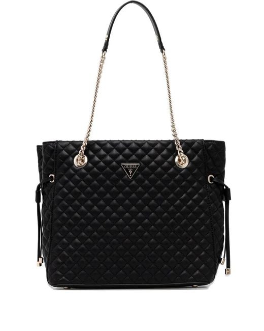 Guess Black Everlee Quilted Shoulder Bag