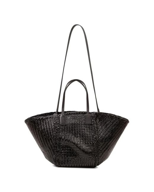 Dragon Diffusion Black Sac Cabas Teresa En Cuir Tressé
