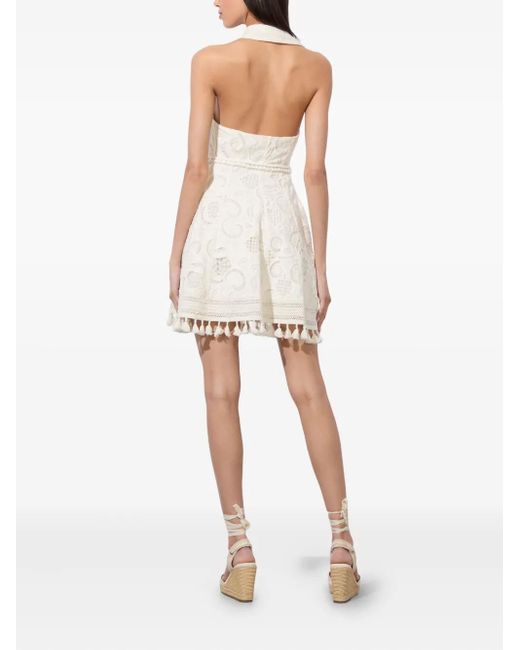 Alice + Olivia White Lucy Minikleid aus Hemd