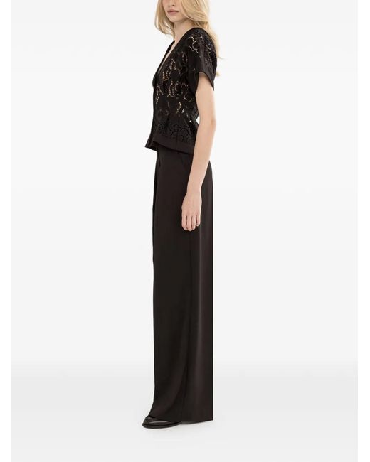 Nissa Black High-Rise Trousers
