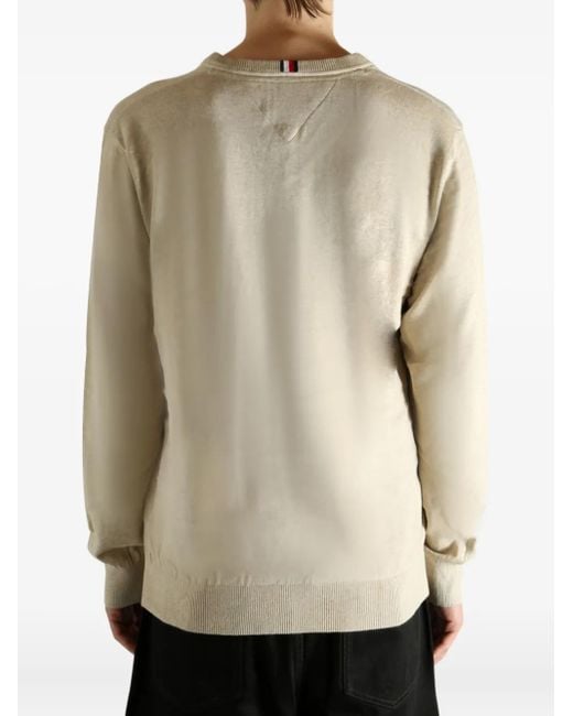Tommy Hilfiger Natural V-Neck Logo Sweater for men