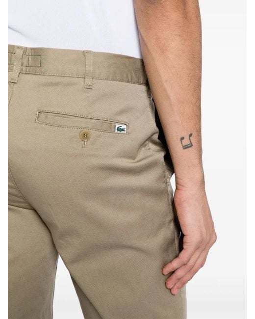 Lacoste Natural Logo-Patch Slim-Fit Trousers for men