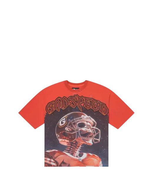 Godspeed Red Graphic-Print T-Shirt for men