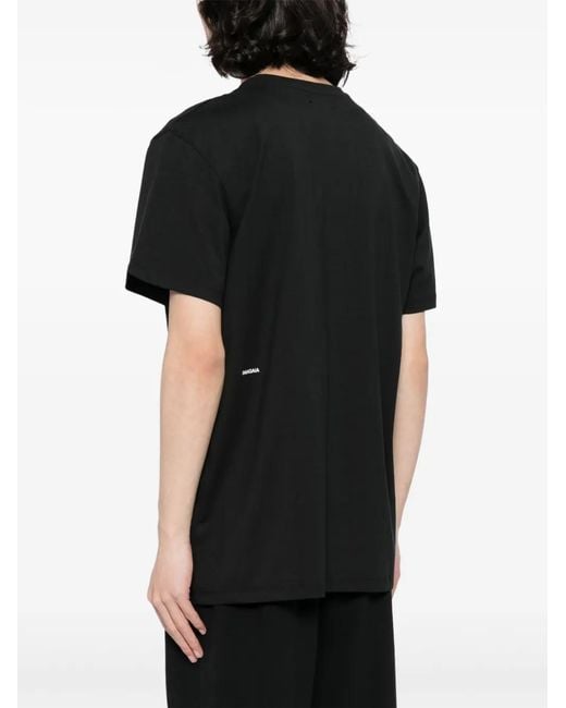 PANGAIA Black Logo-Print Organic-Cotton T-Shirt for men