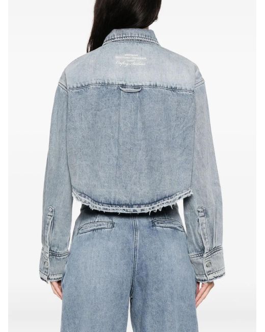 WRSTBHVR Blue Jella Frayed-Hem Shirt