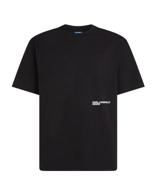 Karl Lagerfeld Black Logo-Print T-Shirt for men