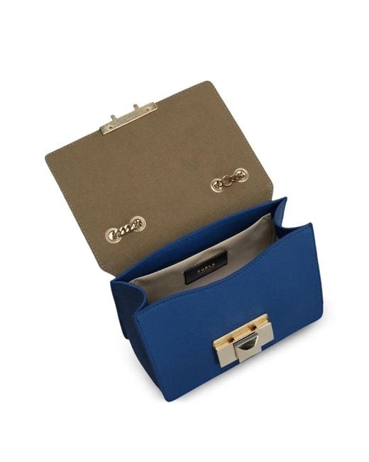 Furla Blue Mini Venere Leather Crossbody Bag