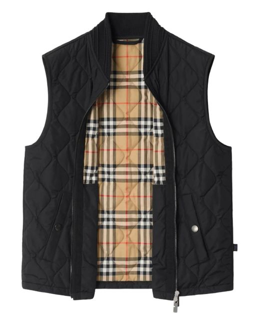 Chaleco Acolchado Burberry de hombre de color Black