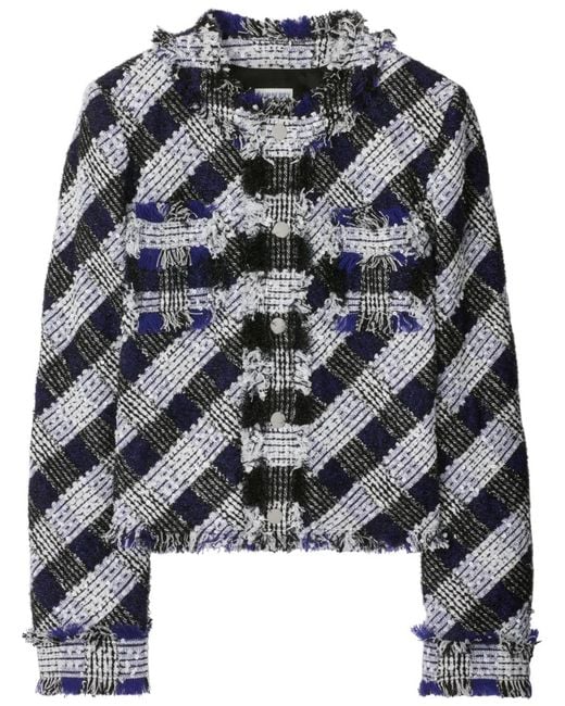 Burberry Gray Cropped Tweed Jacket