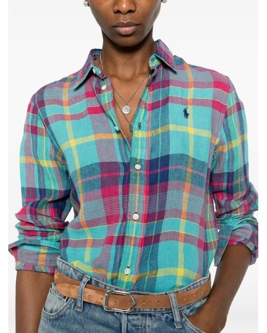 Polo Ralph Lauren Blue Long Sleeve Checked Shirt