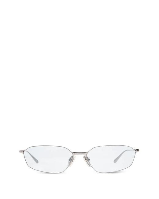 Balenciaga White Invisible 2.0 Oval-Frame Sunglasses