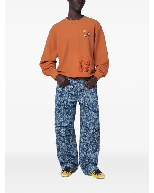 Brain Dead Orange Patch Appliqués Sweatshirt for men