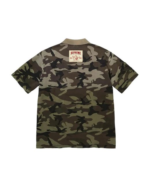Supreme カモ　ポロシャツ True Religionコラボ Supreme X True Religion Appliqués Camouflage Polo Shirt in Green
