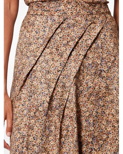 Isabel Marant Brown Draped Midi Skirt
