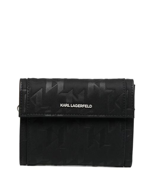 Karl Lagerfeld Black Monogram Wallet for men