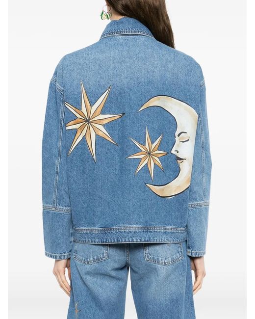 Farm Rio Blue Veste À Motif Graphique Soleil Étoile