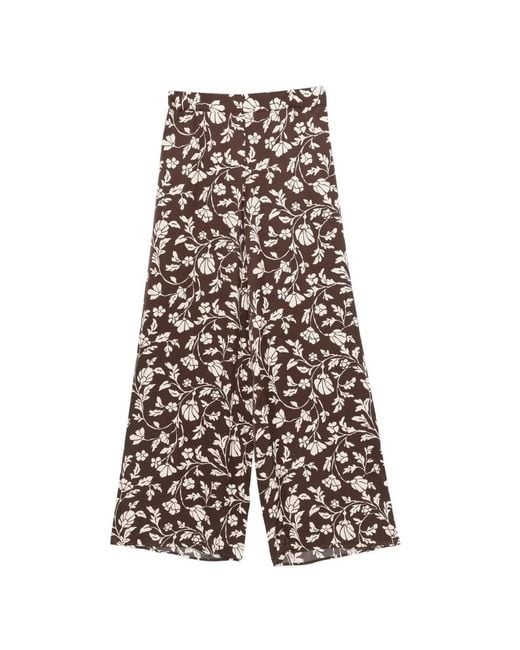 Pennyblack White Floral-Pattern Trousers