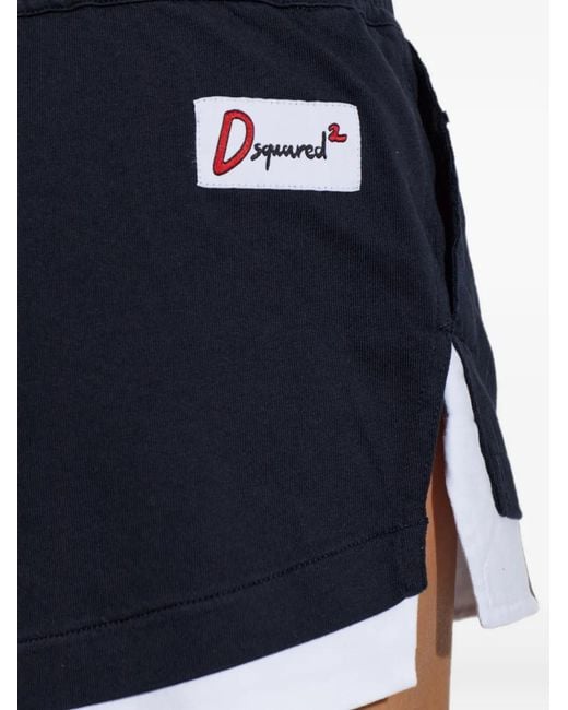 DSquared² Blue Layered Drawstring Shorts