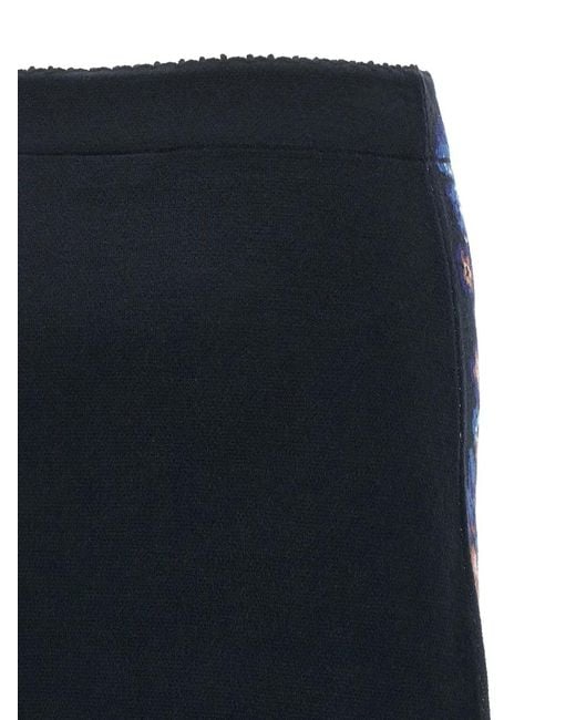 Farm Rio Blue Bow Garden Knit Intarsia Midi Skirt