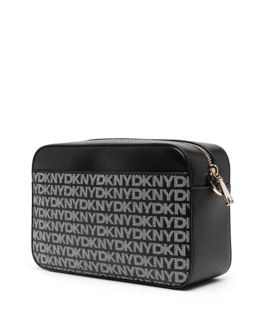 DKNY Black Bryant Ave Monogram-Pattern Cross Body