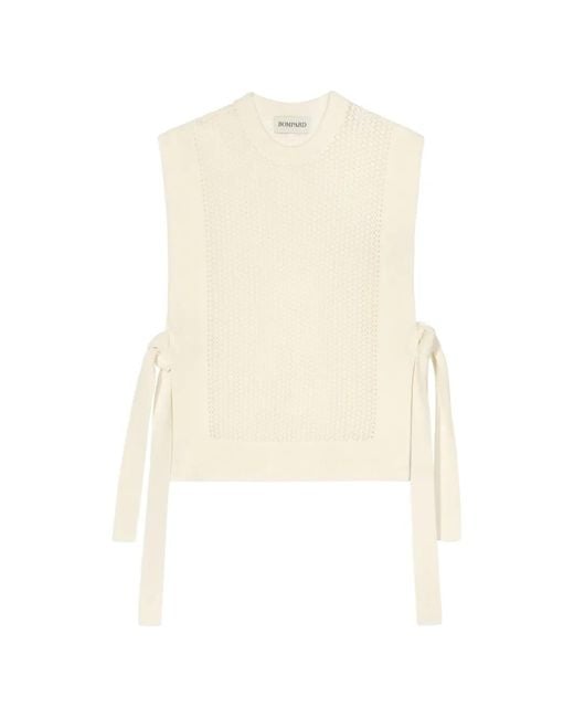 Bompard White Hooded Pointelle Knitted Top