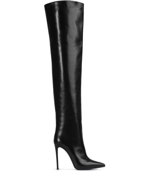 Le Silla Black Eva 120Mm Thigh-High Leather Boots