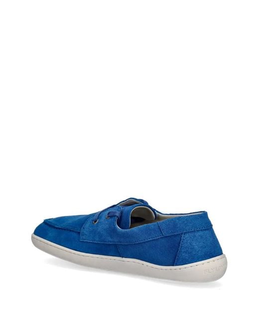 Fly London Blue Lace-Up Suede Loafers