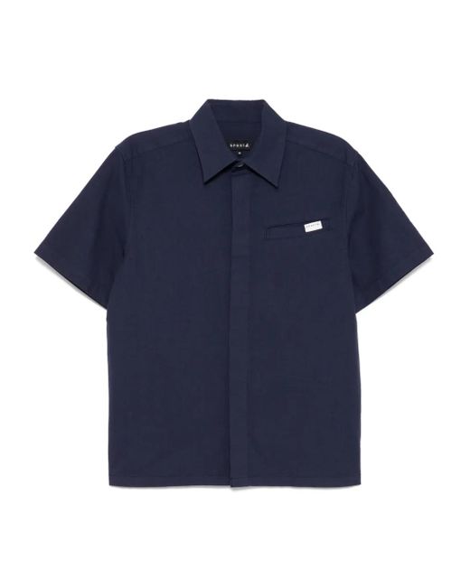 SPORT b. by agnès b. Blue Short-Sleeves Pocket Shirt for men