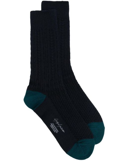 Yohji Yamamoto Blue Slip-on Ankle Socks for men