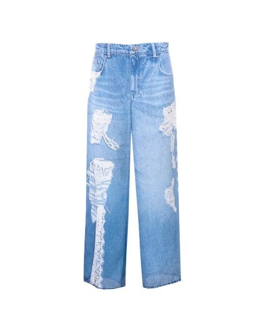 Liu Jo Blue Pantalon À Effet En Jean