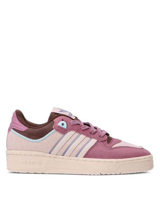 Adidas Pink Rivalry Logo-Patch Sneakers