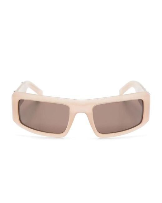 Palm Angels Pink Logo-Plaque Rectangle-Frame Sunglasses