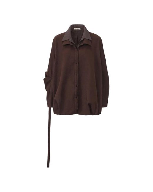 ili node Brown Cassius Layered-Collar Jacket