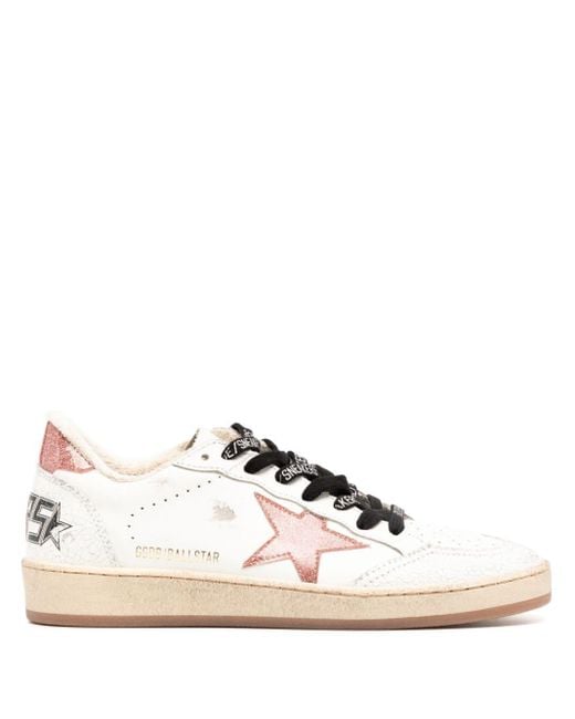 Golden Goose Deluxe Brand Pink Ball Star Leather Sneakers