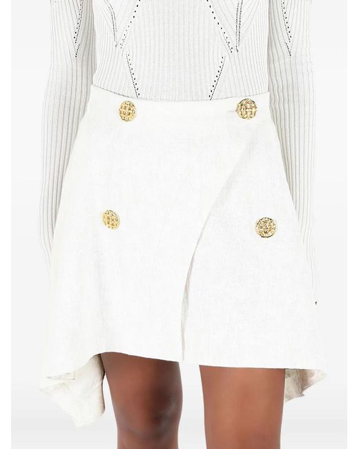 Roberto Cavalli White Asymmetric Mini Skirt