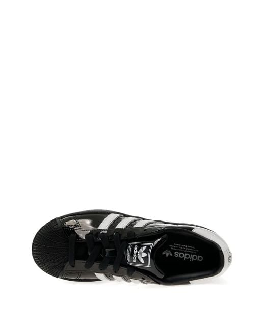Adidas Black Superstar Shell-Toe 3-Stripes Logo Sneakers