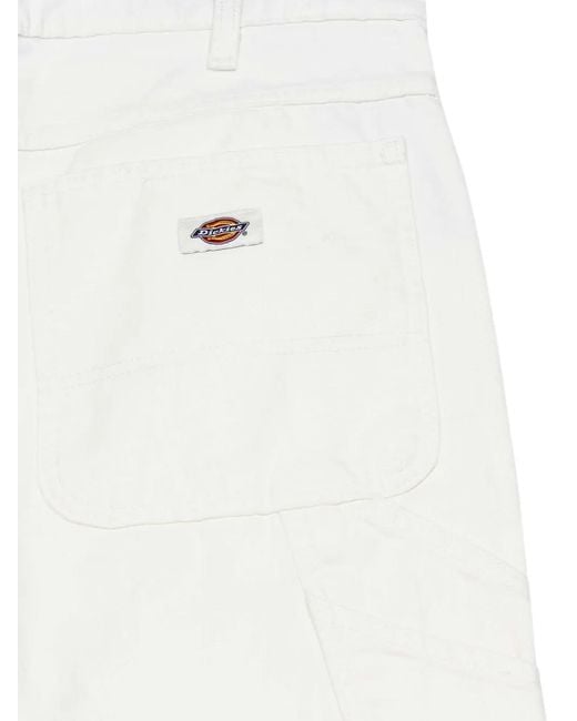 Dickies White Logo-Patch Trousers for men