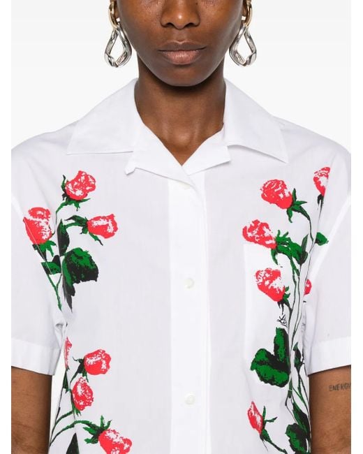 Loewe White Copped Cotton Shirt