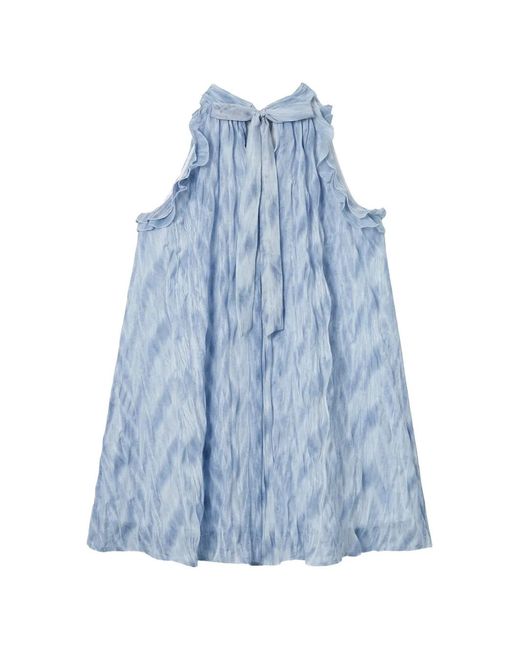 B+ AB Blue Crinkled Mini Dress