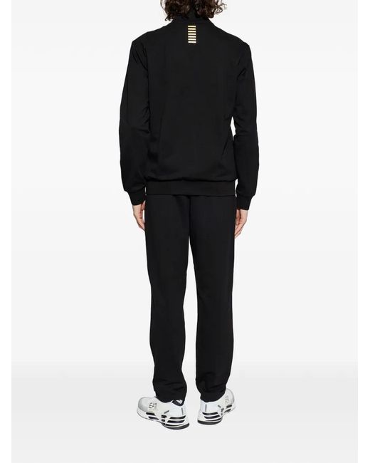 EA7 Black Logo Trousers for men
