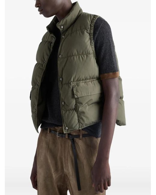 Prada Green Cotton Down Vest, Forest for men