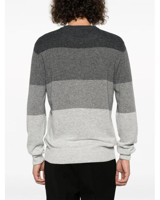Manuel Ritz Gray Logo-Embroidered Knitted Jumper for men