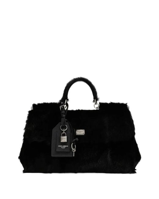 Dolce & Gabbana Black My Sicily Top-Handle Tote Bag