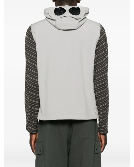 C P Company Gray Hooded Waistcoat for men