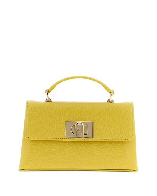 Furla Yellow Mini 1927 Flap Tote Bag