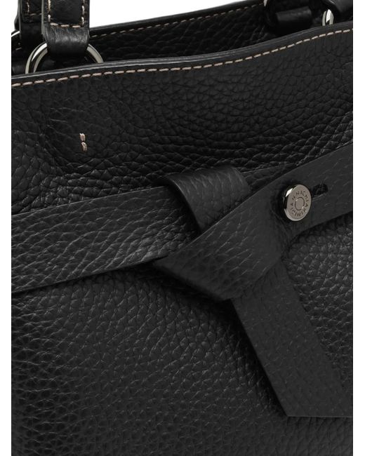 Gianni Chiarini Black Miranda Knotted Pebble-Effect Tote Bag