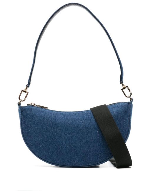 IRO Blue Iri Arc Denim Shoulder Bag