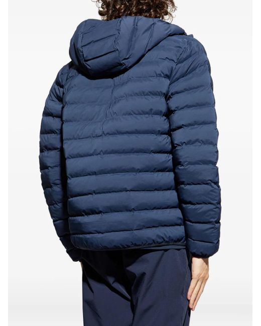 EA7 Blue Hooded Quilted Jacket for men