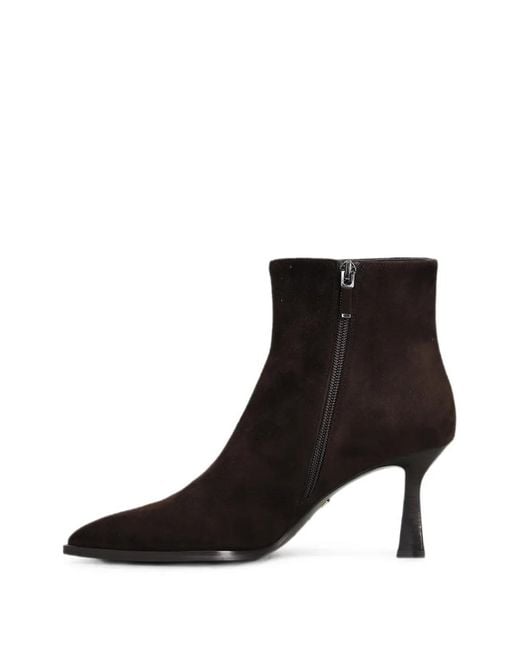 Lola Cruz Black Pointed-Toe Suede Ankle Boots