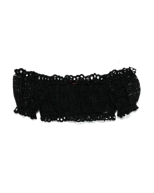 Ermanno Scervino アイレットレース トップ Black